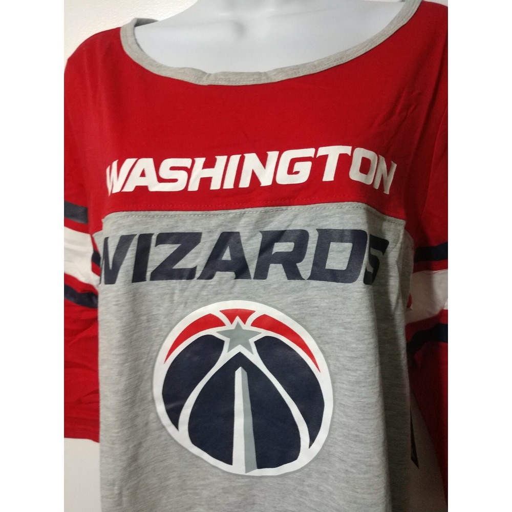 UNK Washington Wizards NBA Womens XL 3/4 Sleeve Tee Red Gray FLL1479FWW